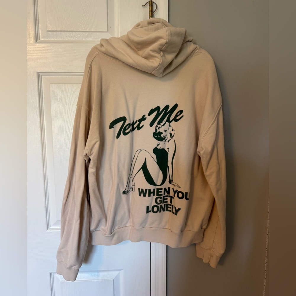 LONELY GHOST “Text Me When You Get Lonely” Cream Sweatshirt